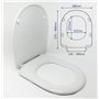 ABATTANT WC COMPATIBLE | CHARNIÈRE SPÉCIALE EXTRA LONGUE ACIER INOX | FORME D U | RÉGLABLE ET DECLIPSABLE | FACILE INSTALATION E