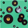 Balvi Dessous-de-Plat Vinyl Couleur : Noir en Forme de Vinyle Silicone 15 cm