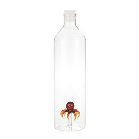Balvi - Carafe à Eau en Verre Atlantis Octopus. Il y a Une Pieuvre en Verre coloré à l'intérieur. Ave