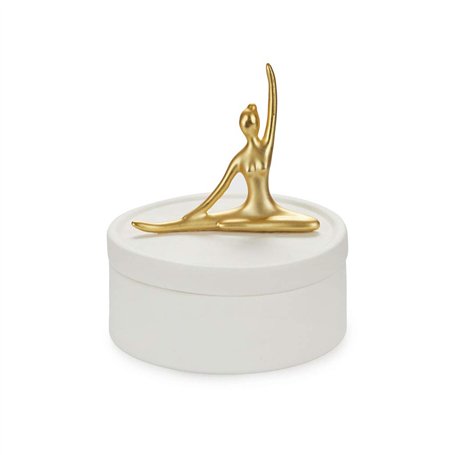 Balvi Boîte à Bijoux Ballerina Couleur Blanc et doré Mat. Petite boîte en céramique pour Bijoux avec