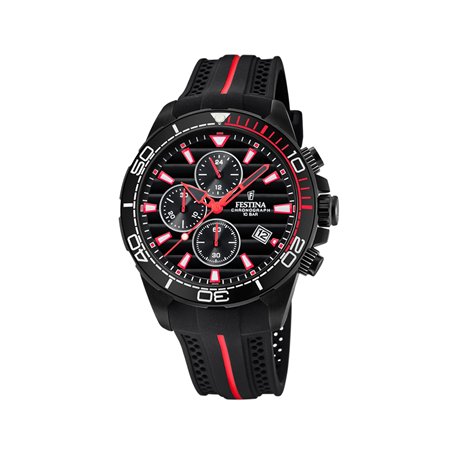 Festina Montre pour Homme F20366/3 Outlet Boîtier en Acier Inoxydable Noir Bracelet en Plastique Noir