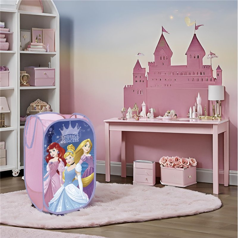 Image secondaire de SUPERDIVER - Corbeille pliable Princesses Disney - Licence officielle Disney - Idéale pour ranger les jouets et vêtements - 36x36x58 cm