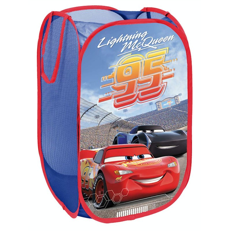 Superdiver - Corbeille pliable Cars Disney Pixar - Flash McQueen - Licence officielle - Idéale pour ranger les jouets et vêtemen