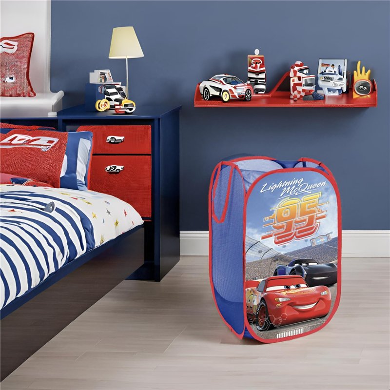 Image secondaire de Superdiver - Corbeille pliable Cars Disney Pixar - Flash McQueen - Licence officielle - Idéale pour ranger les jouets et vêtemen