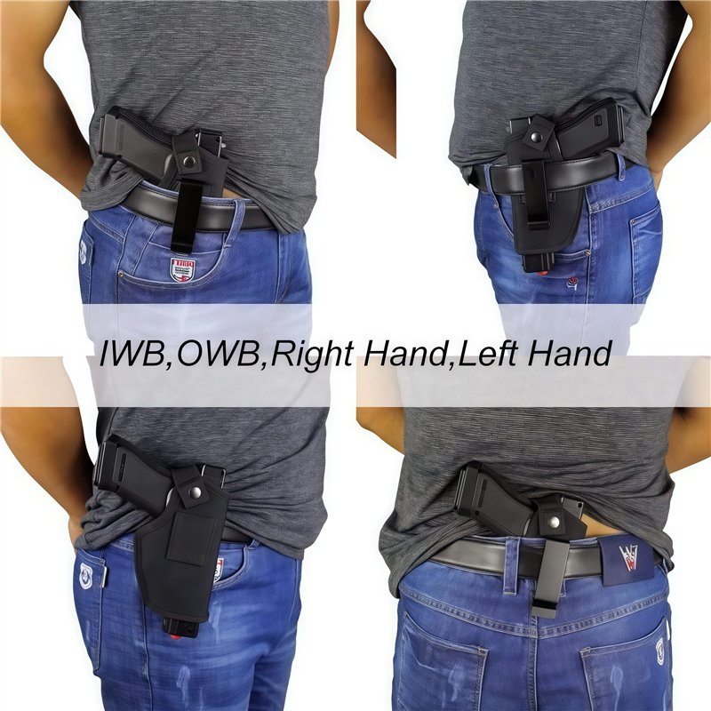 Image secondaire de Gexgune Étuis de Ceinture cachés pour la Chasse Sac de Pistolet Tactique IWB OWB Gun Holster s'adapte aux sous-compactes aux Gra