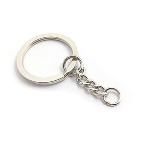 100PCS Porte-Clés claviers Set avec Anneaux Brisés et chaînes Blanks Bordés avec 4 Chaîne de Liaison en Alliage Artisanat (100pc