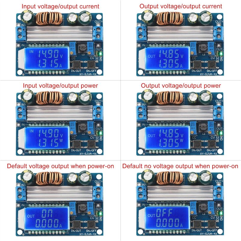 Image secondaire de ARCELI Affichage convertisseur Buck Boost, carte d'abonné DC 5.5-30V 12v à DC 0.5-30V 5v 24v tension ajustable à courant constant