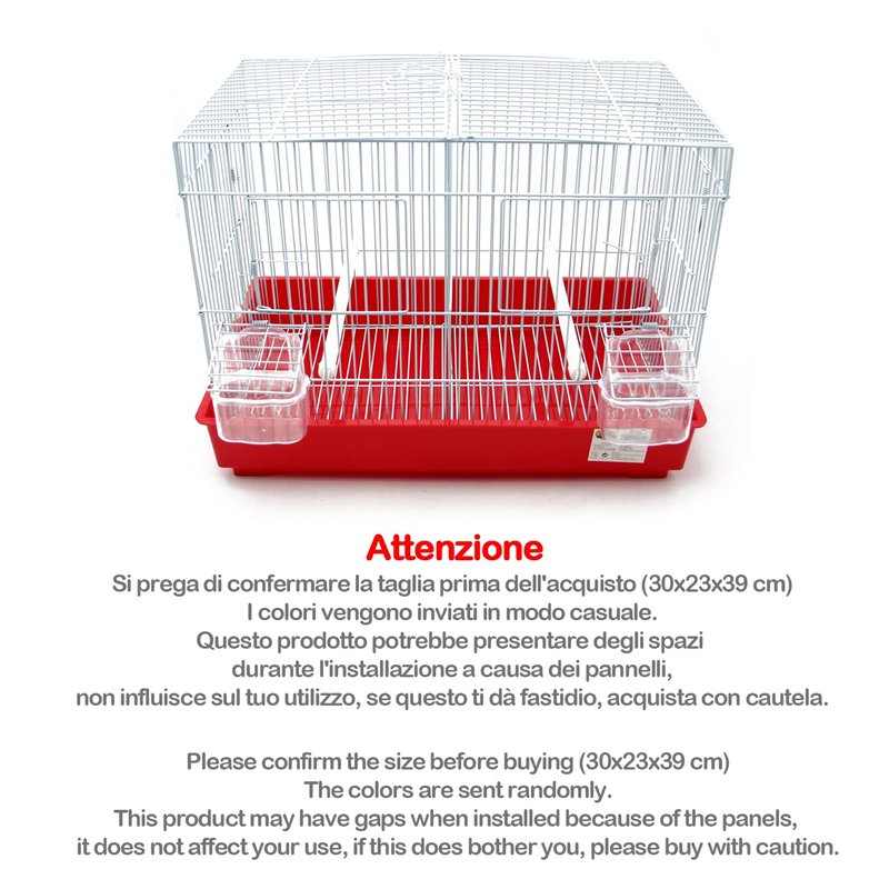 Image secondaire de BPS Cage à Oiseaux en métal avec mangeoire Abreuvoir Jumper Cage Matériau Métal Couleur envoie au Hasard 44X26.5X32 cm BPS-1364