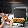Aigostar Grill Panini, Grille-pain à Sandwich Avec Sonde Alimentaire, Plaques Antiadhésives Amovibles, Grill électrique, 2000W, 