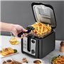 Aigostar Olivia - Friteuse compacte sans BPA avec grande fenêtre de vue et thermostat. Capacité de 2.5L, 1650W, Noire