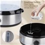 Aigostar Fitfoodie Steel 30INA - Cuiseur vapeur électrique 0% BPA. Puissance de 800W, minuterie, 3 niveaux indépendants de cuiss
