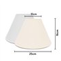 Abat-jour en tissu blanc pour lampe de 25 cm de diamètre. Fabriqué en Espagne.