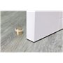 EVI Herrajes | Butée De Porte Adhésive | 24 x 20 mm | Base filetée | Caoutchouc Blanc | Laiton Finition Mate | Outils, Vis + Che