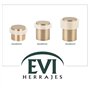 EVI Herrajes | Butée De Porte Adhésive | 24 x 20 mm | Base filetée | Caoutchouc Blanc | Laiton Finition Mate | Outils, Vis + Che