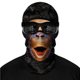 ShopINess Cagoule avec Impression 3D Unisexe pour Adultes pour l'hiver - Monkey