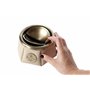 marine business Cendrier inox et cuire beige
