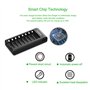 POWEROWL 8 Slots Rechargeable Chargeur Piles pour Ni-MH Ni-CD AA AAA Charge Rapide avec Port USB