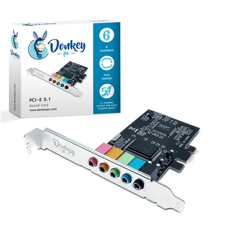 Donkey pc - Carte son PCI Express 5.1 avec haute performance de son direct et surround 3D Sound. Prend en charge la sortie 6 can