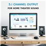 Donkey pc - Carte son PCI Express 5.1 avec haute performance de son direct et surround 3D Sound. Prend en charge la sortie 6 can