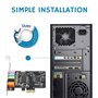 Donkey pc - Carte son PCI Express 5.1 avec haute performance de son direct et surround 3D Sound. Prend en charge la sortie 6 can