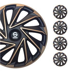 Sparco Enjoliveurs Varese - 16-pouces - Doré/Noir - Set de 4 pièces