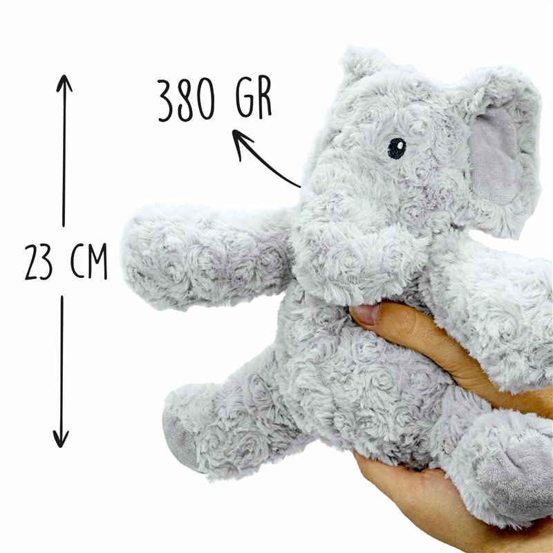 Image secondaire de Bouillotte Micro-Onde Peluche (23 cm) - Bouillotte Peluche - Peluche Bouillotte Elefhant - Peluche Chauffante - Bouillotte Doudo