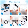 Fil Elastique pour Bracelet - Cordons élastiques pour la Fabrication de Bijoux Perle Collier, avec Ciseaux et Aiguille à Perles 