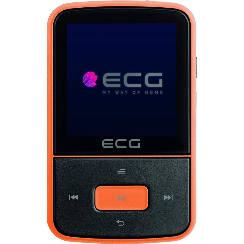 ECG PMP 30 8GB Black & Orange Lecteur MP3/MP4 - Mémoire 8 Go - 30 présélection pour émetteur FM - MP3 de la Carte Micro SD - Dic