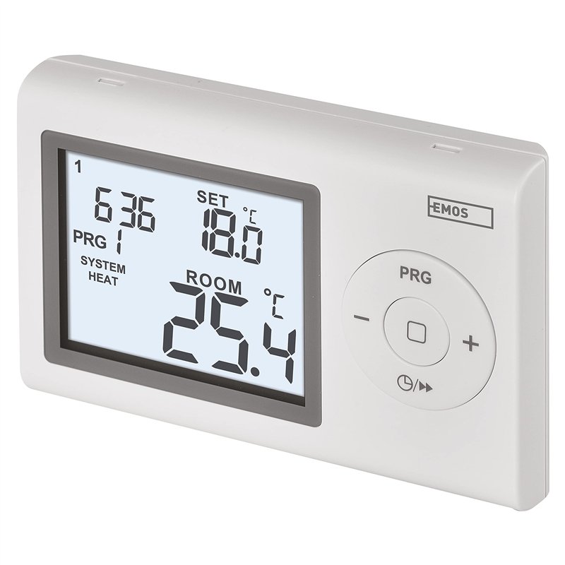 EMOS P5607 Thermostat Mural, régulateur de température ambiante, numérique, programmable, avec Protection antigel, Filaire pour