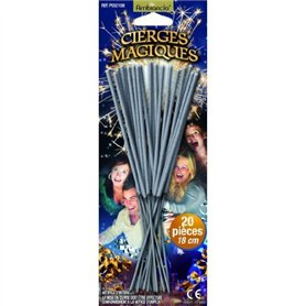 Cierges magiques - blister de 20 pièces - longueur 17 cm - longueur utile 8 cm - durée unitaire 45 secondes