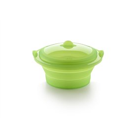 Lékué - Cuit Vapeur - Pliable - Vert - Silicone Platine 3400500