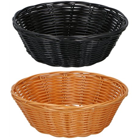 alpina Panier à Pain - 2 Pièces - Panier en Osier - Marron et Noir