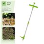 GEEZY Désherbeur de Mauvaises Herbes en Acier - Outil de Jardinage à Main, Vert