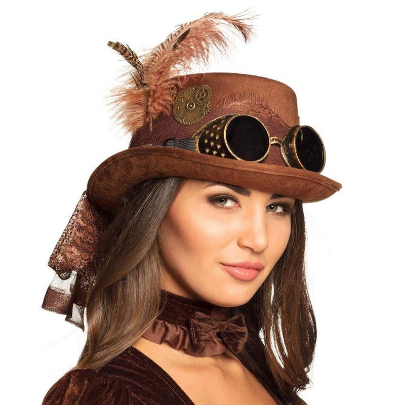Image secondaire de Boland 54562 - Chapeau Space Punk Deluxe avec lunettes, casquette Steampunk, couvre-chef, accessoire de déguisement pour carnaval