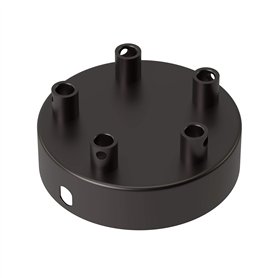 Calex Rosace de plafond en métal à 5 trous - Diamètre : 100 mm - Noir nacré mat
