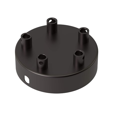 Calex Rosace de plafond en métal à 5 trous - Diamètre : 100 mm - Noir nacré mat
