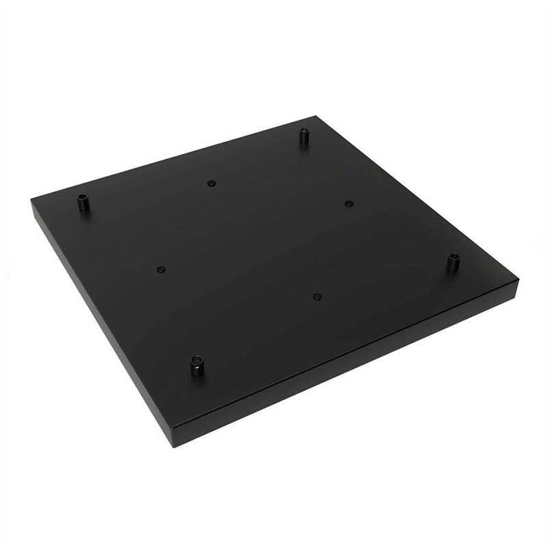 CALEX Plaque de plafond métallique à 4 trous - 40 cm de long x 40 cm de large - Noir mat - 940142