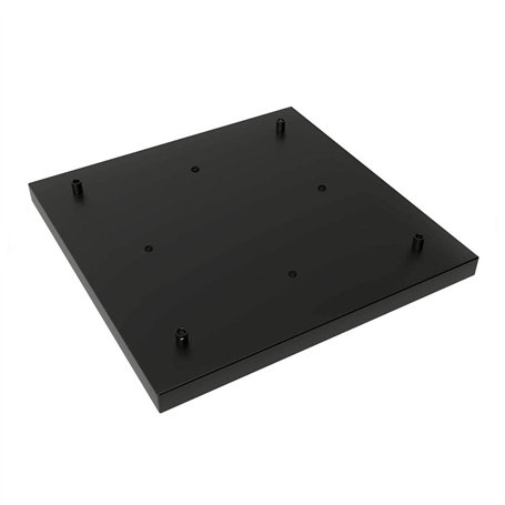 CALEX Plaque de plafond métallique à 4 trous - 40 cm de long x 40 cm de large - Noir mat - 940142