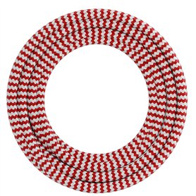 Calex 60 W 250 V - Cordon enroulé en tissu - Rouge/blanc - Longueur : 1