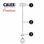 Calex 60 W 250 V - Cordon enroulé en tissu - Rouge/blanc - Longueur : 1,5 m