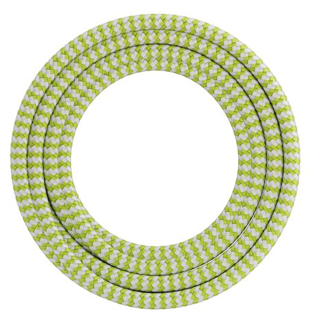 Calex 60 W 250 V - Cordon enroulé en tissu - Vert citron et blanc - Longueur : 1