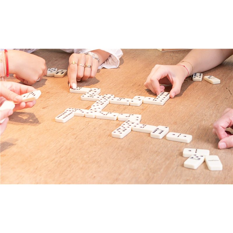 Image secondaire de Engelhart - 250123 - Coffret de Dominos Classique Double 9 - Grande Boite en Bois avec 55 pièces - Dim. Domino : 50 x 25 x 10 mm