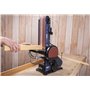 FERM Ponceuse Stationnaire - 350W - 150mm - avec 2 Bandes abrasives (P80 et P120) et 2 disques abrasifs (P80 et P120)