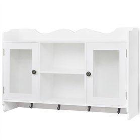vidaXL Vitrine Murale Invisible avec étagère de Livre/DVD/Verre en MDF Blanc