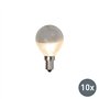 Calex Ampoule LED Globe à tête miroir argentée à filament E14 240V 4W 370lm Pack de 10