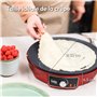 Gadgy® Crêpière Électrique 1000W – Plaque Antiadhésive Ø30 cm – Température Réglable – Râteau et Spatule Inclus – Appareil à Crê