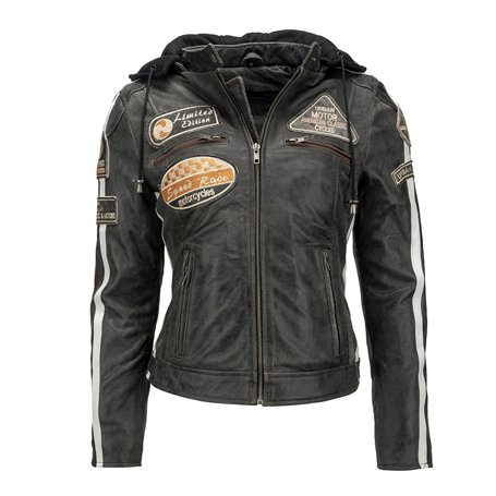 Urban Leather Mixte Leren Bikerjack 58 Urban vestes pour femme