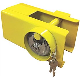 VINZ Bona Antivol de Remorque | Cadenas de Timon pour Remorque | Antivol de Timon | Protection Contre Le Vol de Remorque | Jaune