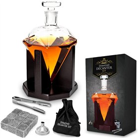Mikamax - Carafe à Diamant - Whisky - 850 ML - Fait à la Main