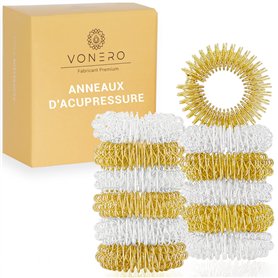 VONERO® Premium bagues de massage | Anneaux de massage pour les doigts | Anneau d'acupression | massage main | anti stress | Lot